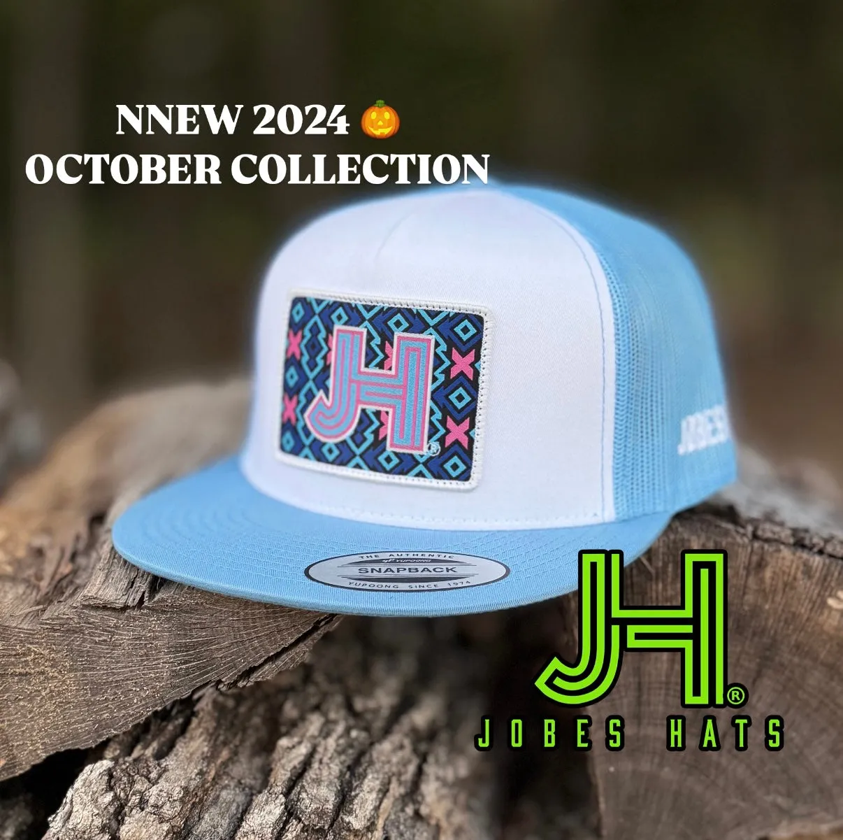 2024 Jobes Hats- White/Baby Blue Pink X patch