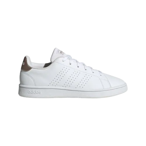 ADIDAS ADVANTAGE BASE SHOES - WOMEN - WHITE/CHAMPAGNE