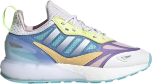 Adidas ZX 2K Boost 2.0 J 'White Light Purple' Sneakers, Purple