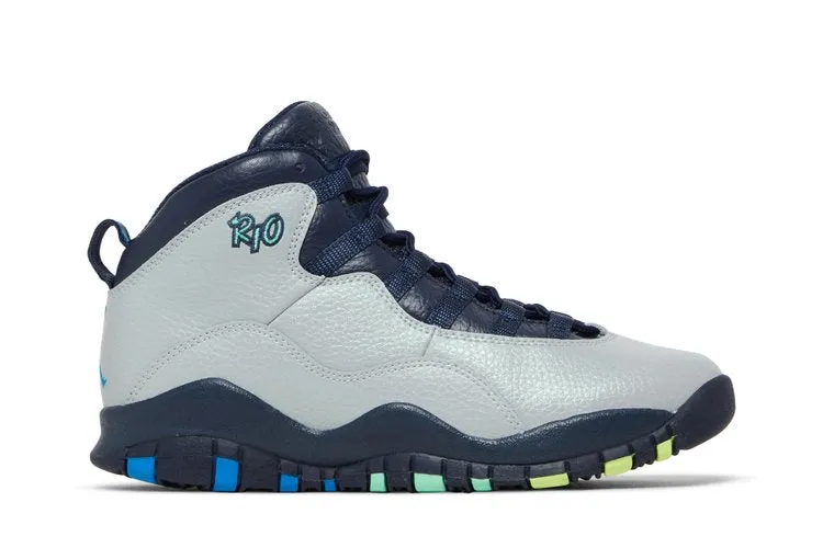 Air Jordan 10 Retro BG 'Rio' Sneakers, Gray