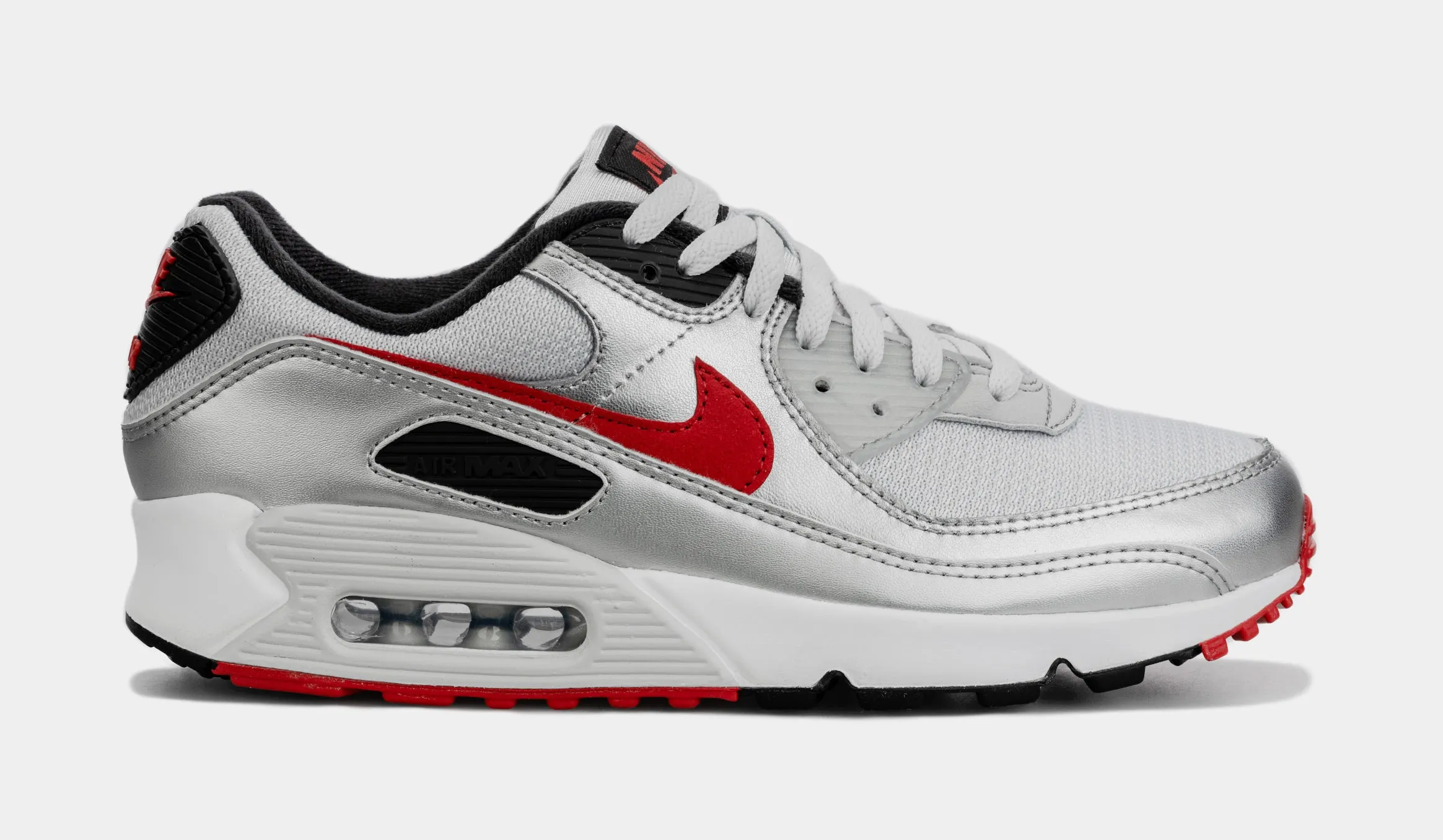 Air Max 90 Icons Mens Lifestyle Shoes (Silver/Red)