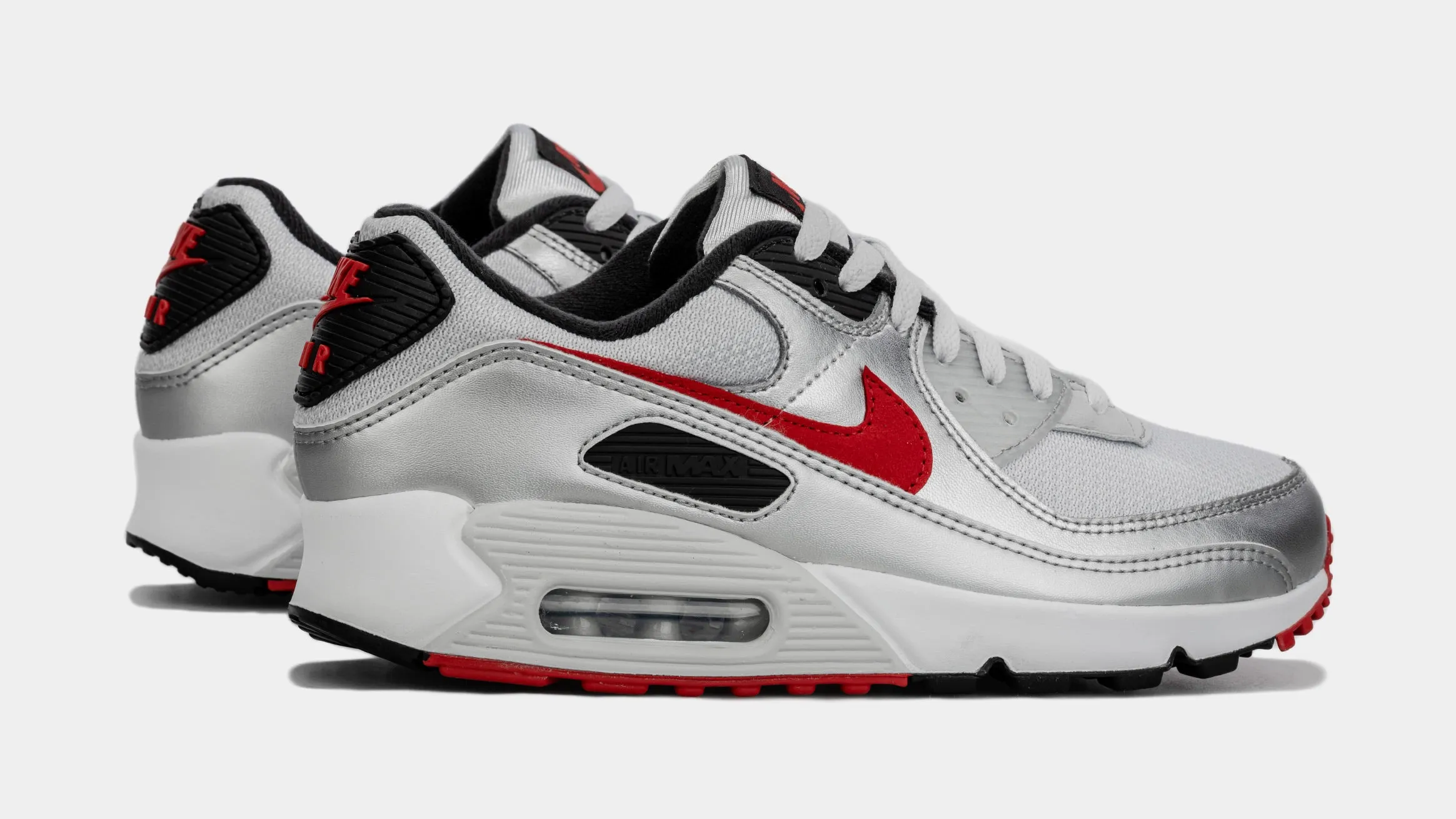 Air Max 90 Icons Mens Lifestyle Shoes (Silver/Red)