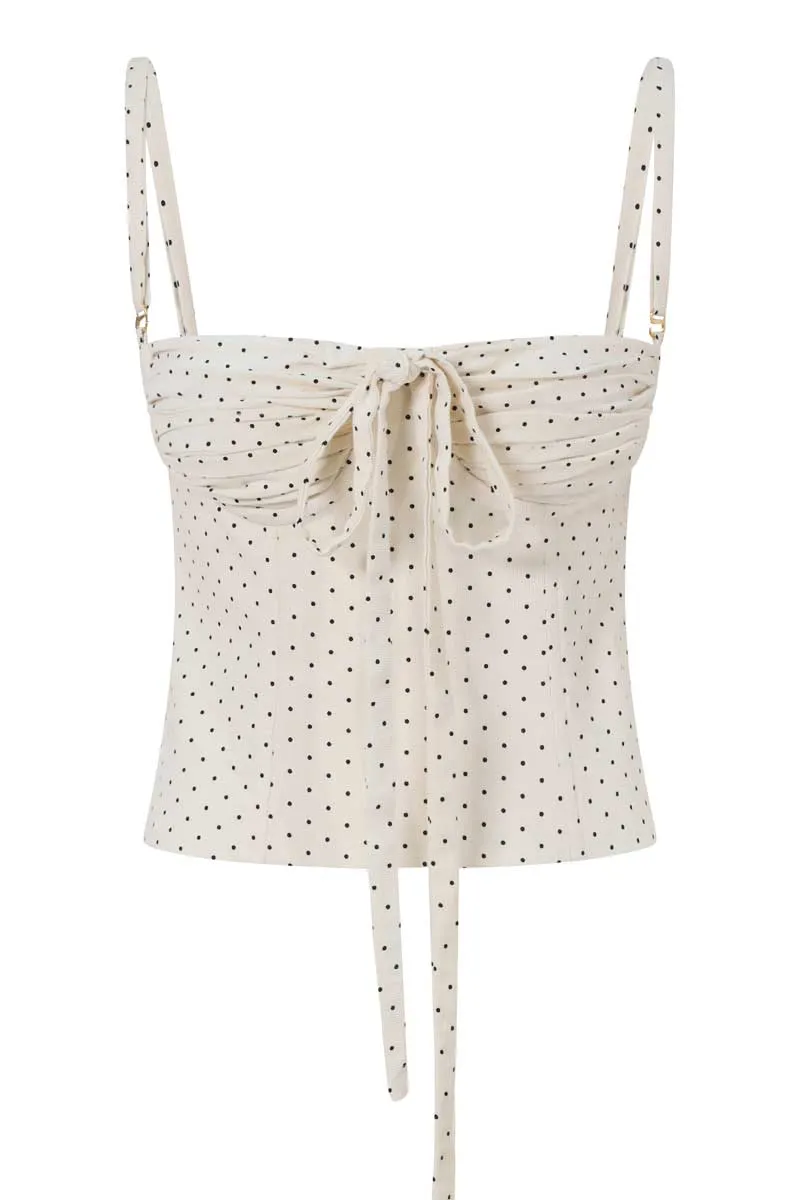 AMIRA BUSTIER IN POLKA DOT COTTON