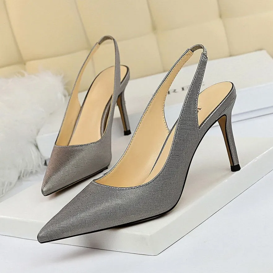 Amozae-2024 New Women 8cm High Heels Tacons Pumps Plus Size 10.5 Luxury Lady White Slingback Shoes Low Heels Scarpins Gold Blue Pumps