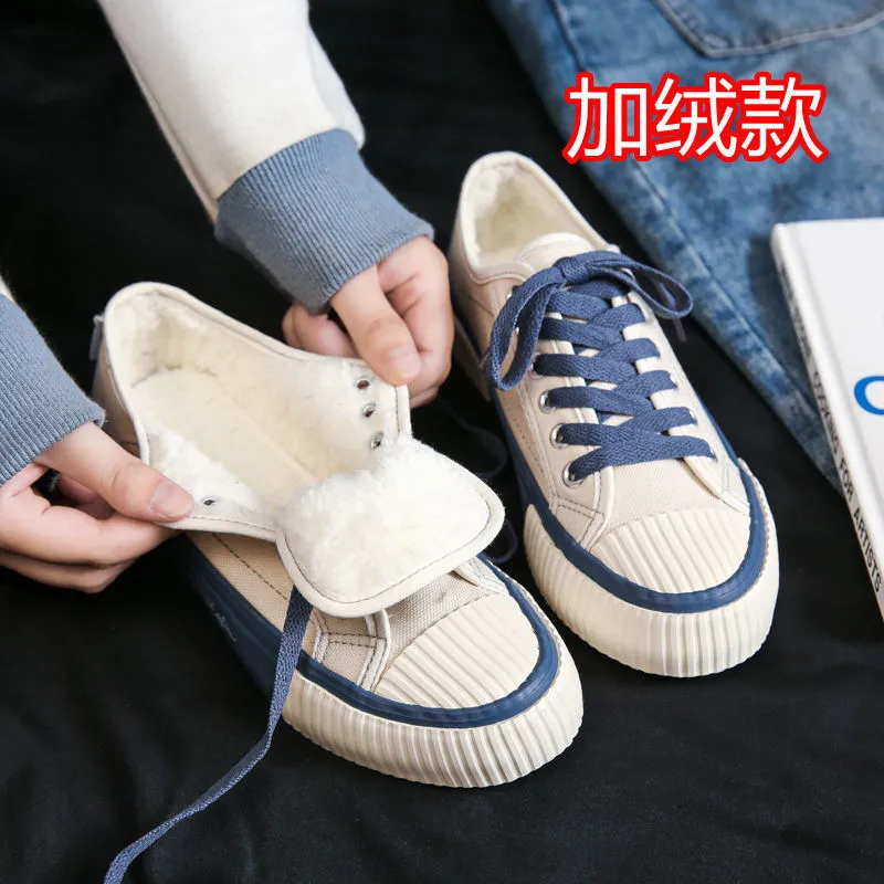 Amozae-  Low-cut Canvas Shoes for Women 2024 Autumn New Fashion Vulcanized Shoes female Flats Casual Sneakers Lace-Up Little White Shoes