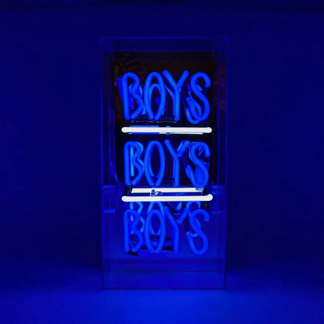 'Boys Boys Boys' Acrylic Box Neon Light