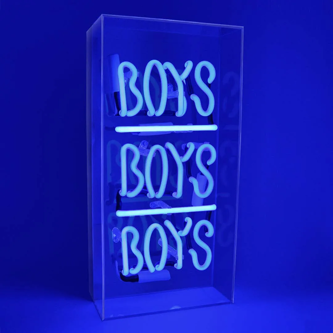 'Boys Boys Boys' Acrylic Box Neon Light