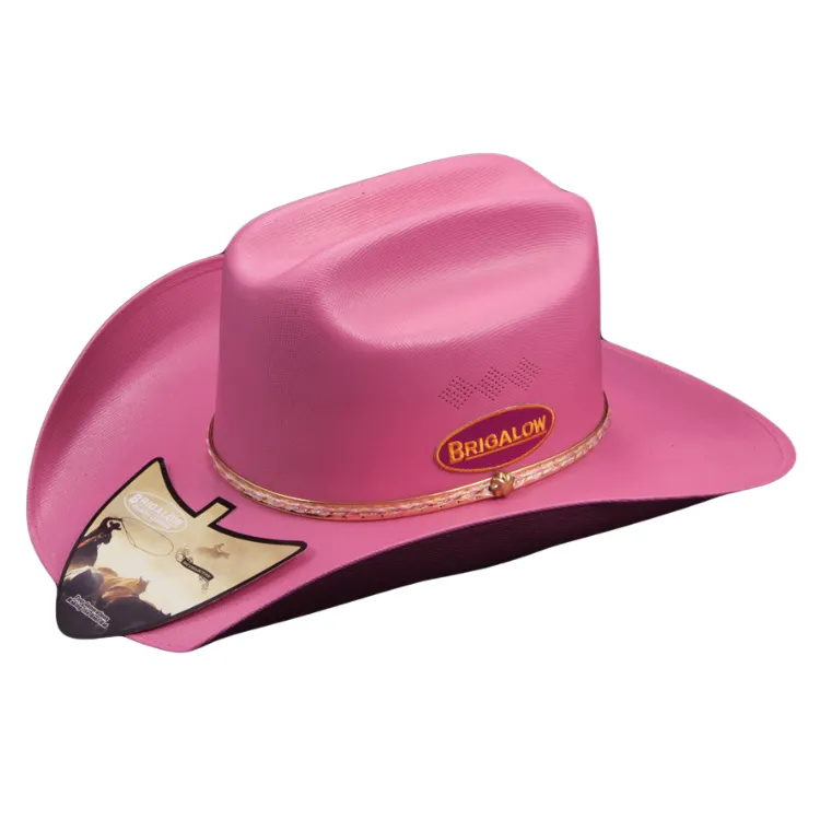 Brigalow Adults Coloured Straw Cheyenne Hat - Mid Pink