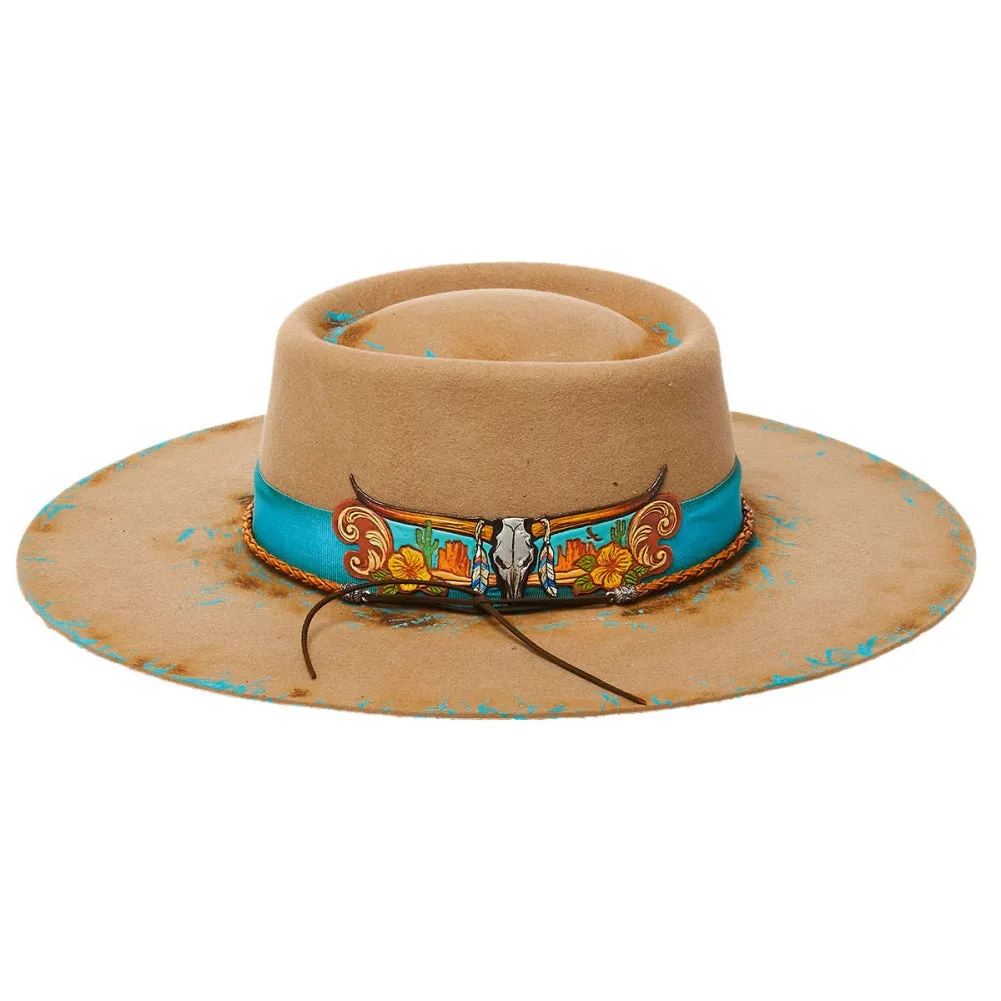 CA-F-2242 STAMPEDE BOLERO HATS - Beige Vintage