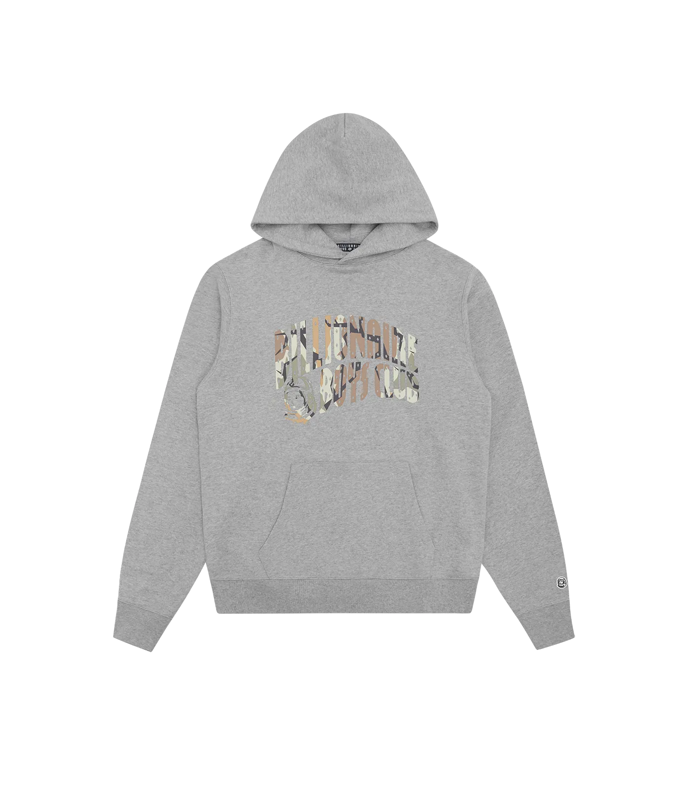 CAMO ARCH LOGO POPOVER HOOD - HEATHER GREY