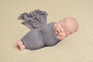 Charcoal Gray Stretch Knit Newborn Baby Wrap