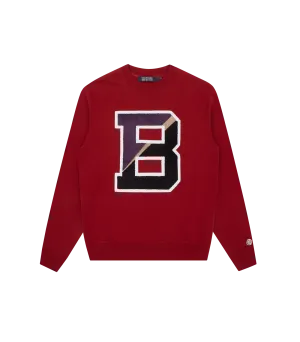 COLLEGIATE CHENILLE PATCH CREWNECK - RED