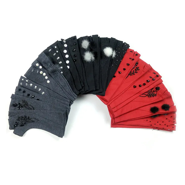 CRYSTAL Zipper/Clasp motif Gloves. more colours.