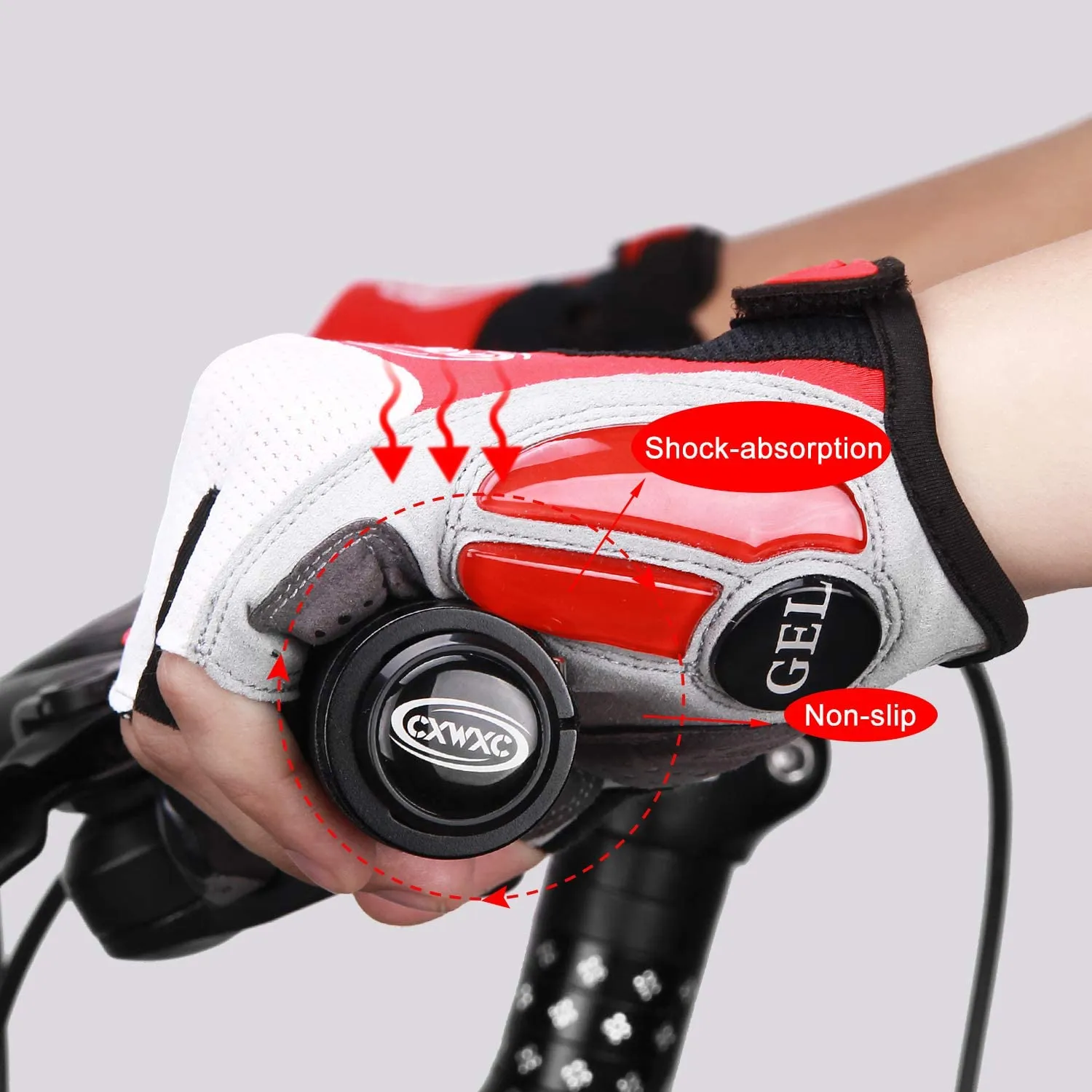 Cycling Gloves for Men Women - Breathable Gel Road Mountain Bike Riding Gloves - Anti-Slip Half Finger Glove for Fitness Cycling Training