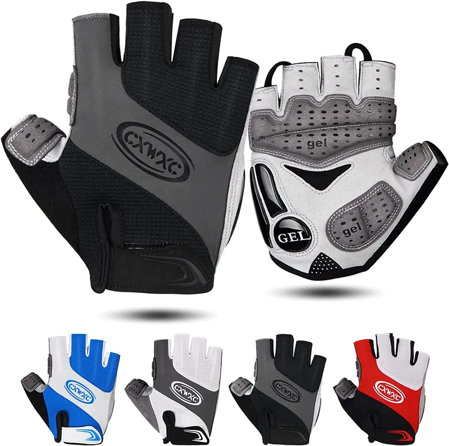 Cycling Gloves for Men Women - Breathable Gel Road Mountain Bike Riding Gloves - Anti-Slip Half Finger Glove for Fitness Cycling Training