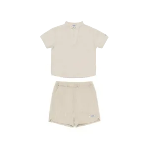 DAVID SHIRT/WAVEL SHORTS SET-Sand Beige