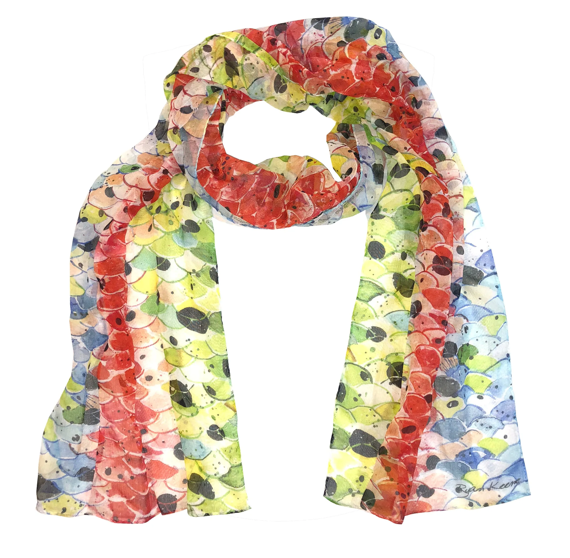 Fin-Flank Silk Rainbow#3 Scarf