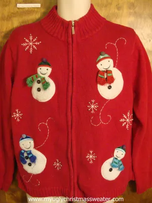 Jolly Winter Snowmen Christmas Party Sweater