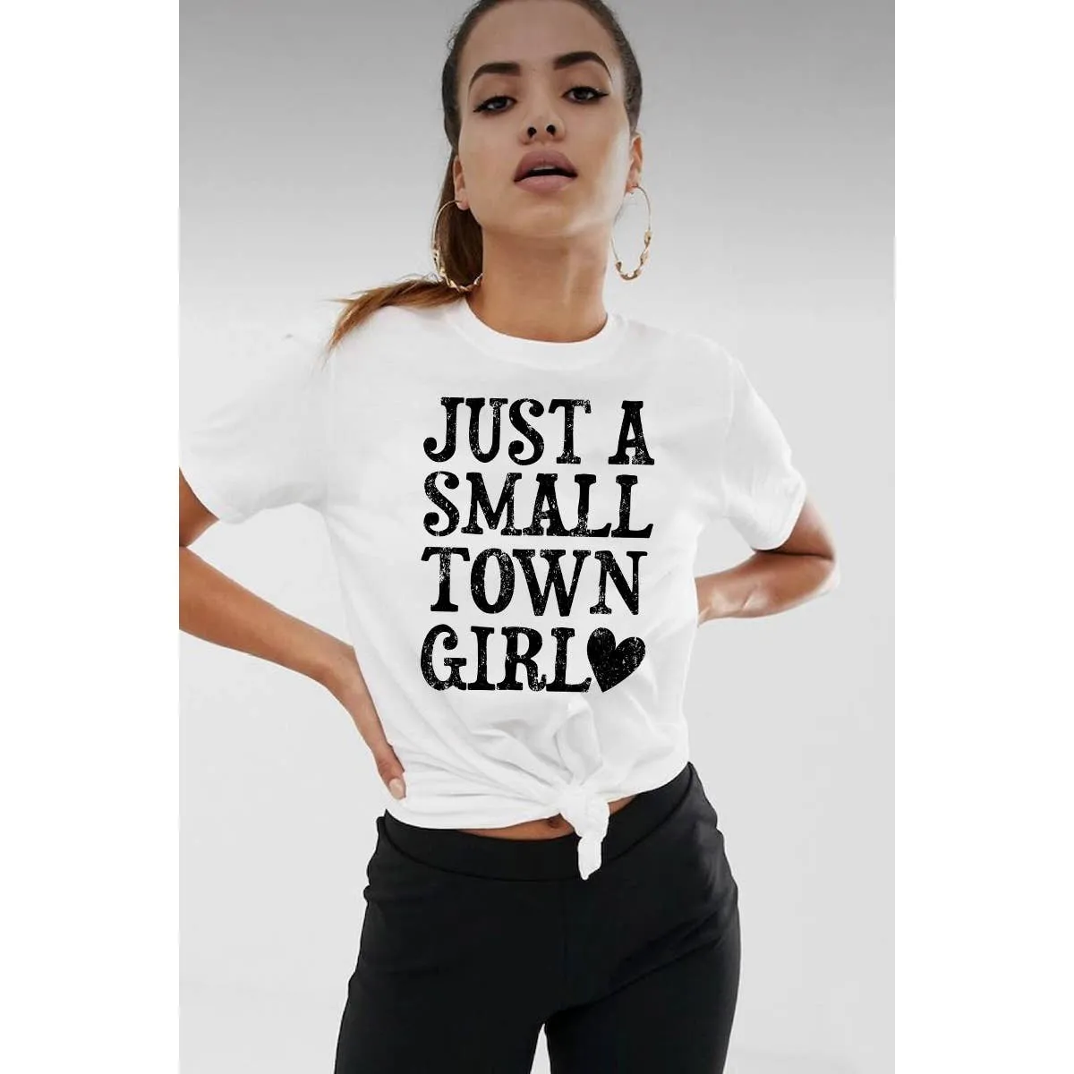 JUST A SMAIL TOWN GIRL GRAPHIC TEE