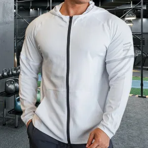 Men and Women Jacket Fitness Hooded Coat Gym Workout Sportswear Running Hoodies Outdoor Sport Hiking Clothing Tops Zipper Pocket