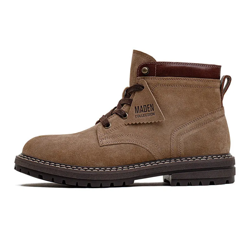 Men Retro Desert High Top Swede Boots Winter Shoes