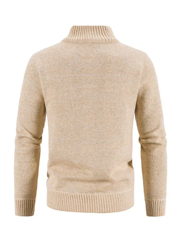 Men's casual stand collar knitted jacket