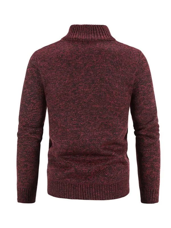 Men's casual stand collar knitted jacket