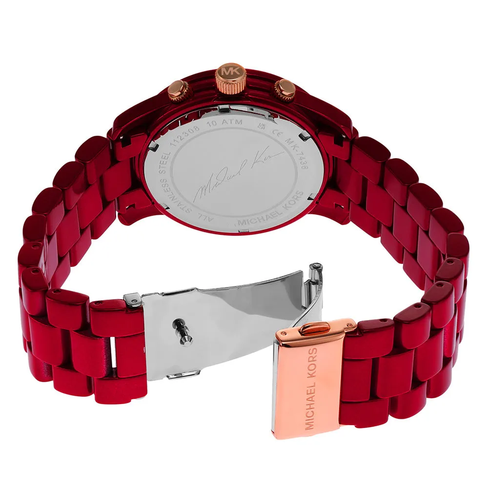 Michael Kors MK7436 Runway Red Tone Womens Watch