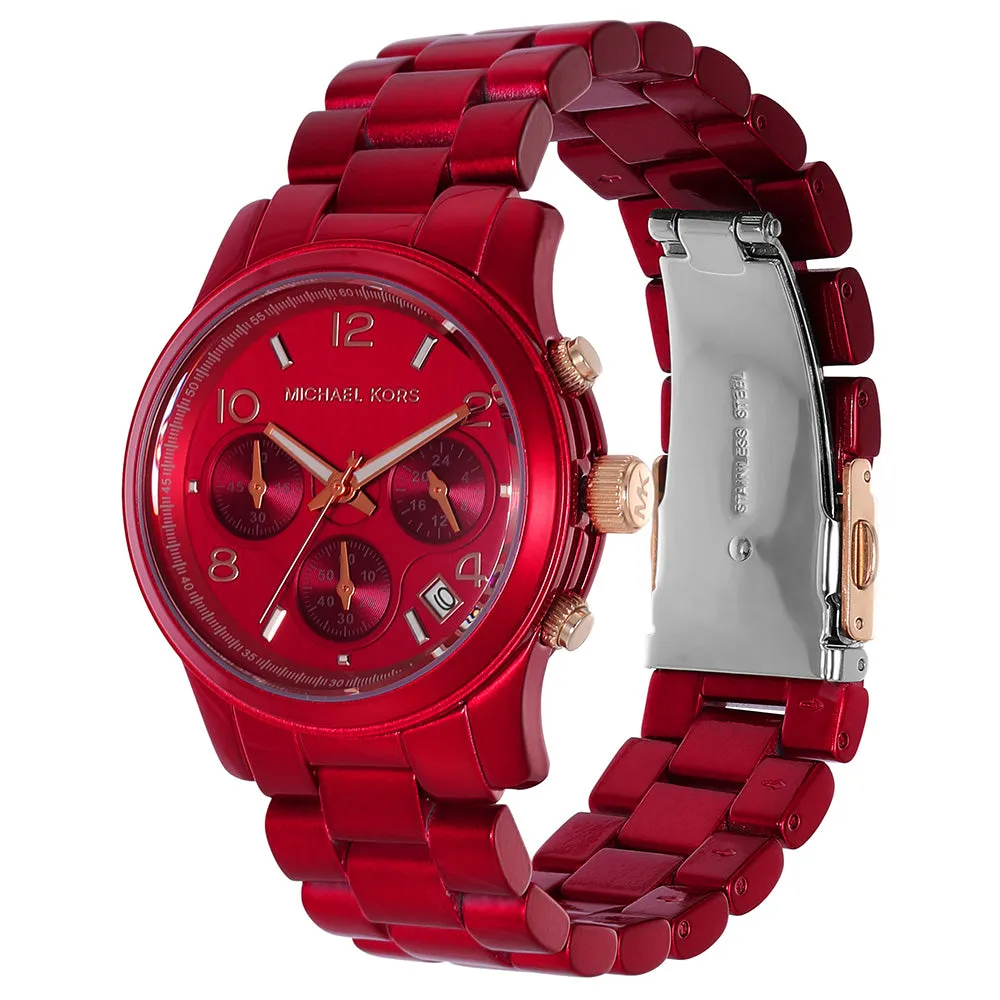 Michael Kors MK7436 Runway Red Tone Womens Watch