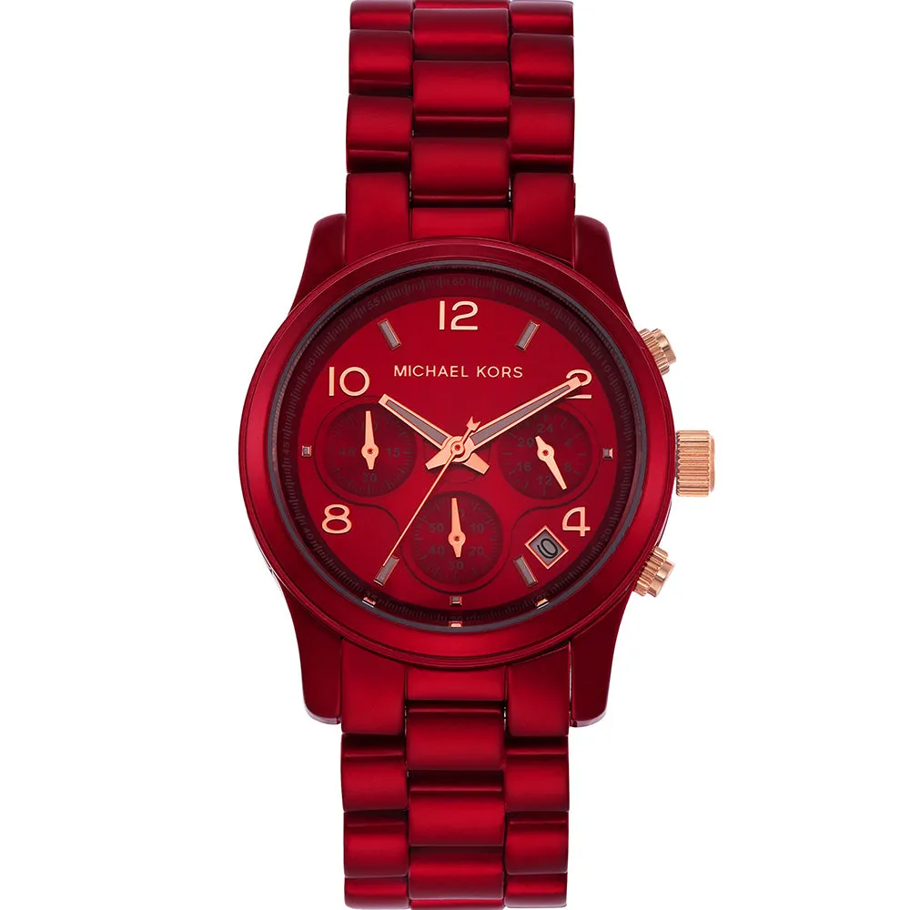 Michael Kors MK7436 Runway Red Tone Womens Watch