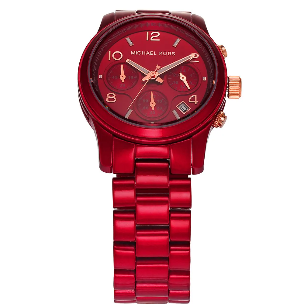 Michael Kors MK7436 Runway Red Tone Womens Watch