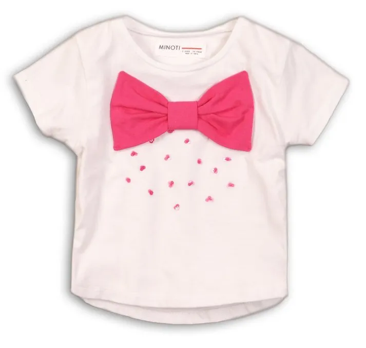 Minoti Girls T-shirt with Bow (9mths-3yrs)