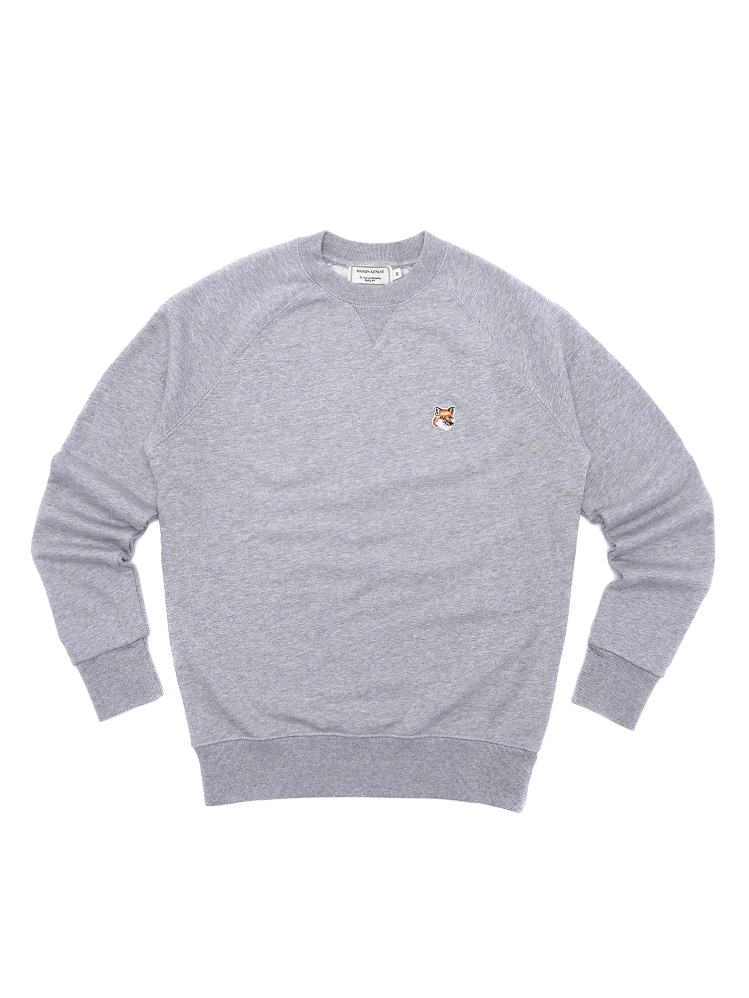 M_SWEATSHIRT FOX HEAD PATCH_GREY MELANGE