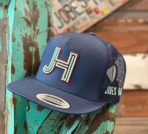 NEW 2021 Jobes Hats Trucker - All Navy Blue Cap 3D Mint JH Maroon Outline (Limited Edition)