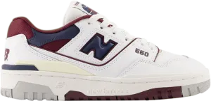 New Balance 550 Big Kid 'White Burgundy Navy' Sneakers, White