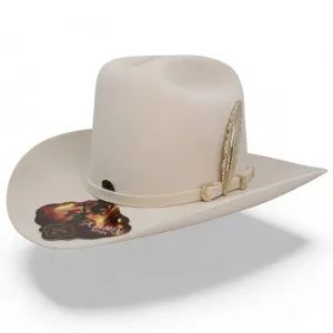 Official Carin Leon Cowboy Felt Hat with Silver Feather Bone