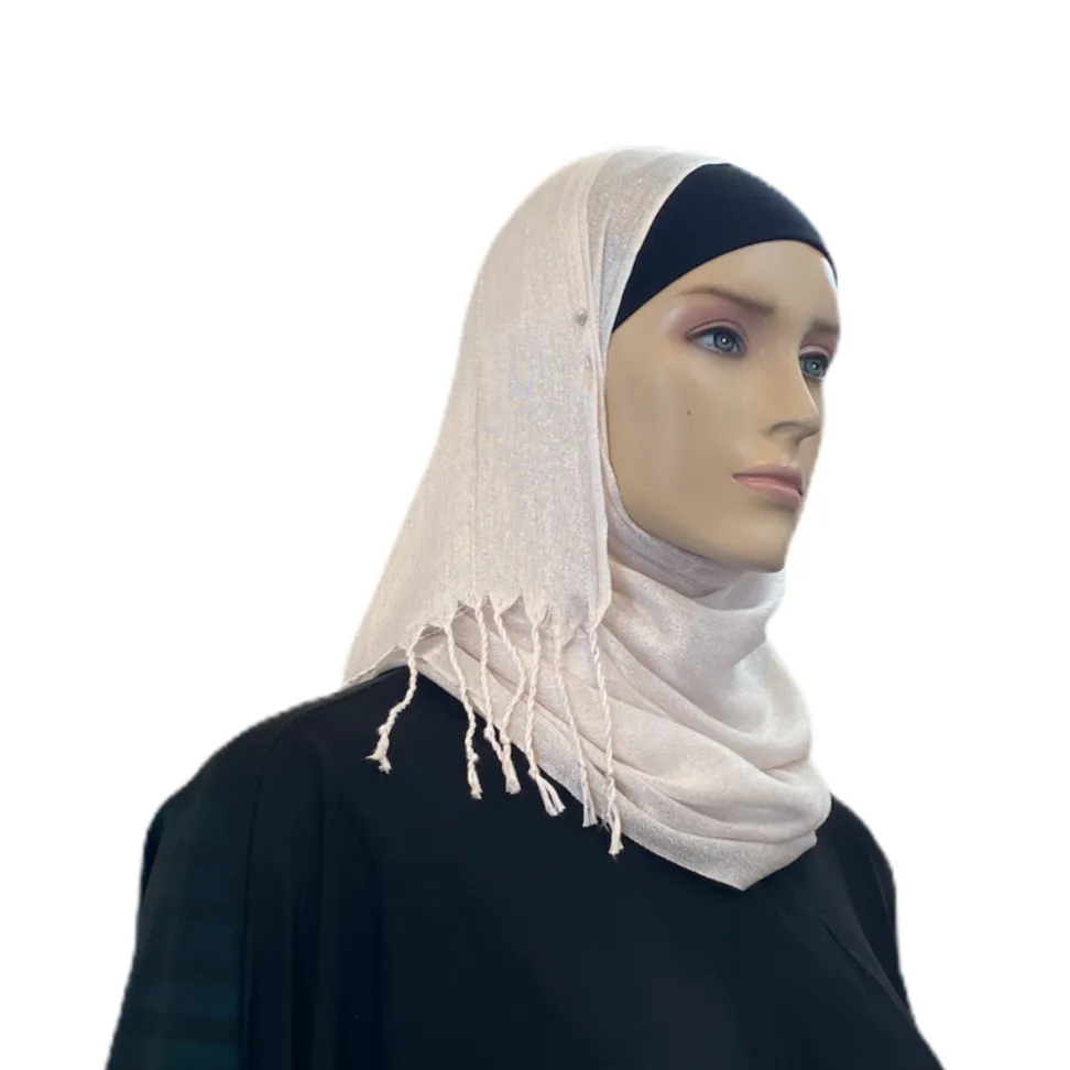 Party Hijabs with Silver Accent and Tassels