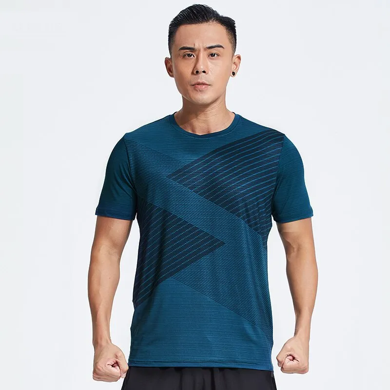 Professional Men Quick Dry Running T Shirt Loose Tops Breathable Gym Camping Hiking Cycling Tees M-4XL Size Workout Training