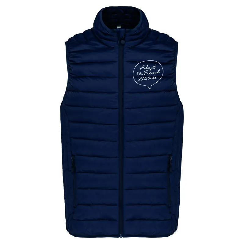 Puff Jacket - Down Vest ''Adopt the French Attitude'' - Men Cut in black or navy blue