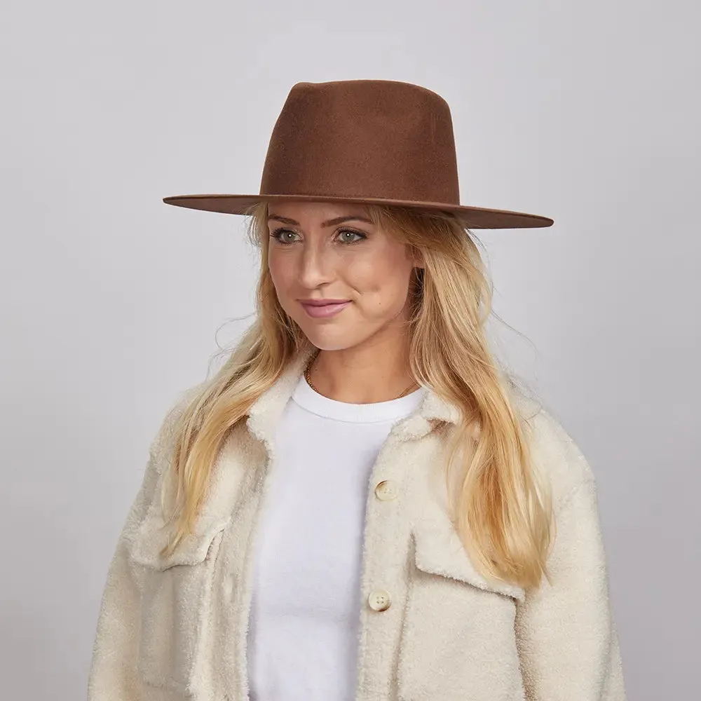 Rancher | Womens Wide Brim Felt Fedora Hat