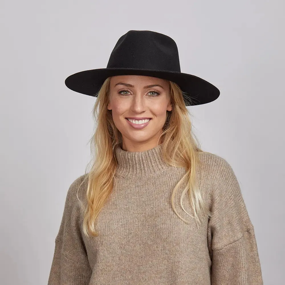 Rancher | Womens Wide Brim Felt Fedora Hat