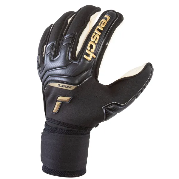 Reusch Attrakt Gold X Glueprint Ortho-Tec Goalkeeper Gloves (Black/Gold)