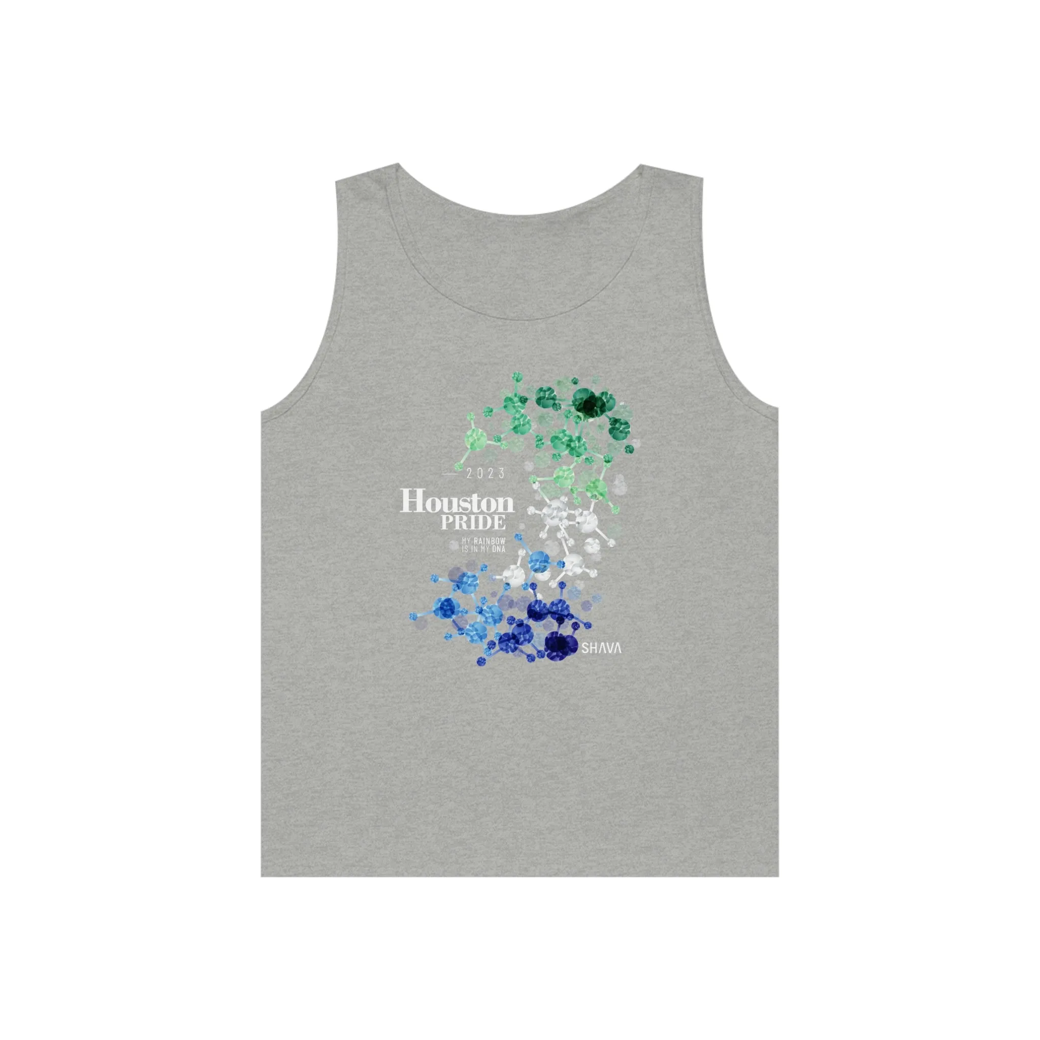 SHAVA CO Gay Flag 2023 Pride, Houston Heavy Cotton Tank Top Unisex Size - My Rainbow Is In My DNA