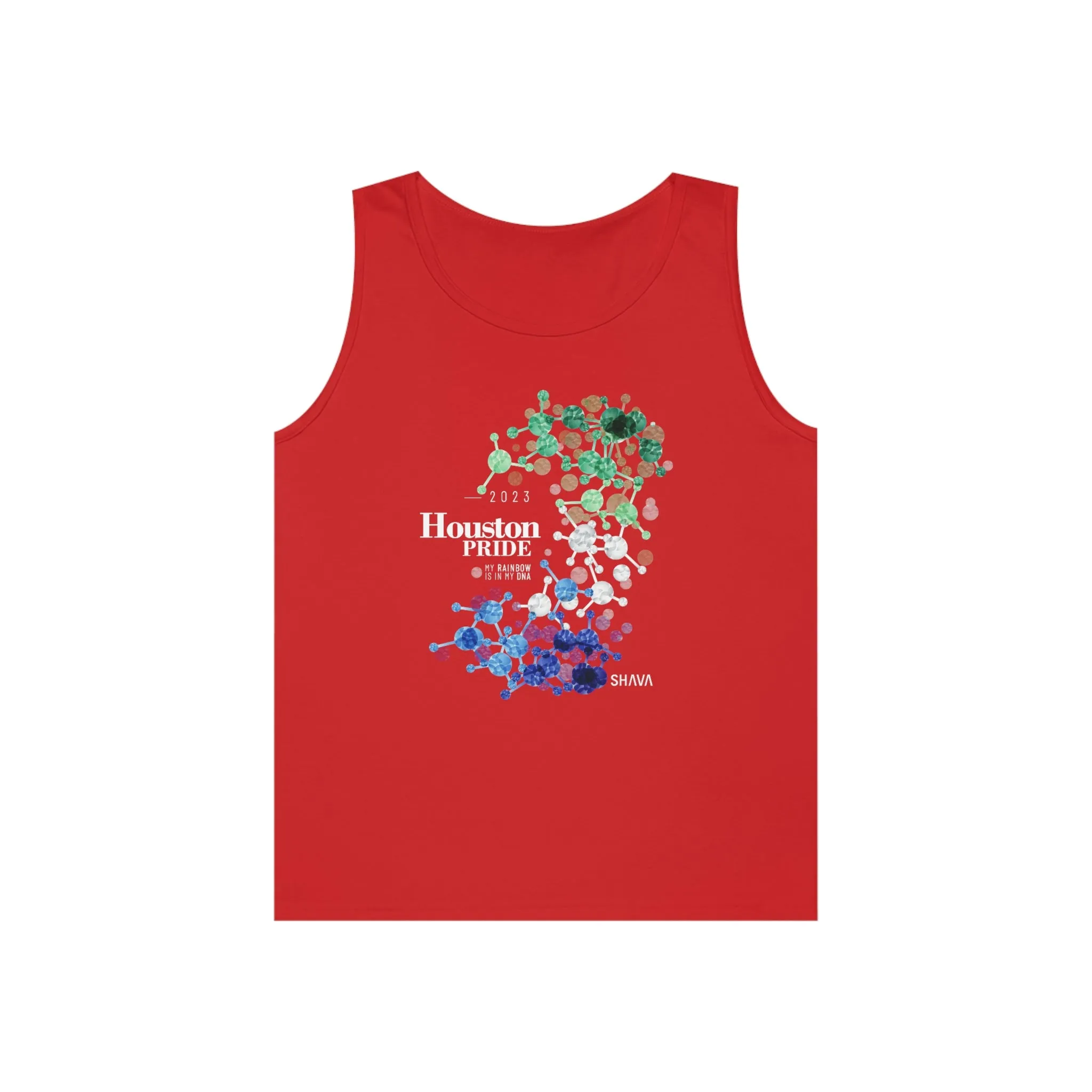 SHAVA CO Gay Flag 2023 Pride, Houston Heavy Cotton Tank Top Unisex Size - My Rainbow Is In My DNA