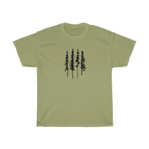 Skinny Pine Trees men tshirt tops, short sleeve cotton man tee shirt t-shirt, small - large plus size