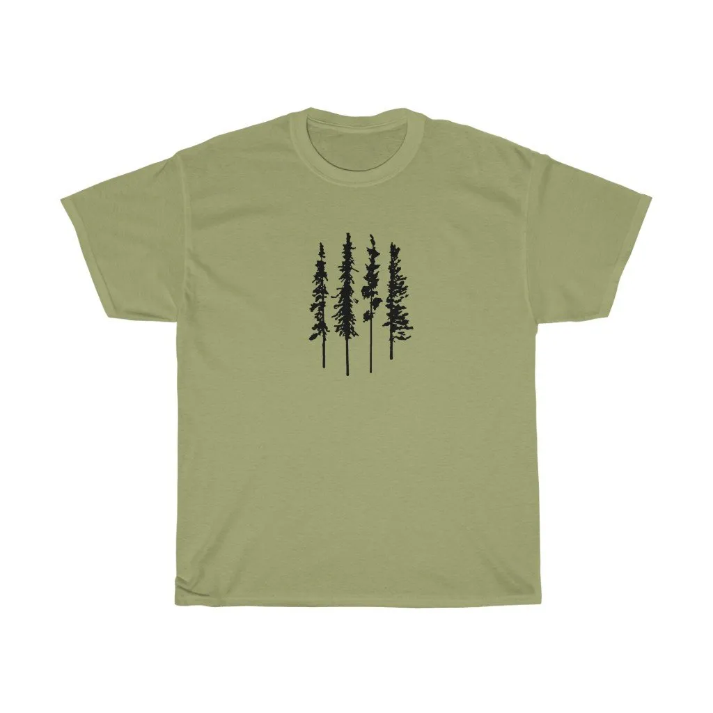 Skinny Pine Trees men tshirt tops, short sleeve cotton man tee shirt t-shirt, small - large plus size