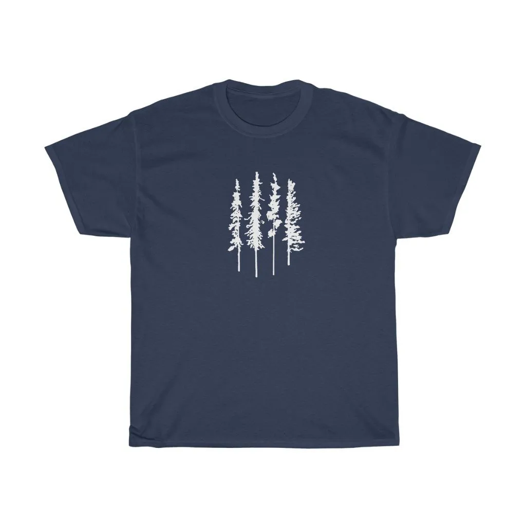 Skinny Pine Trees men tshirt tops, short sleeve cotton man tee shirt t-shirt, small - large plus size