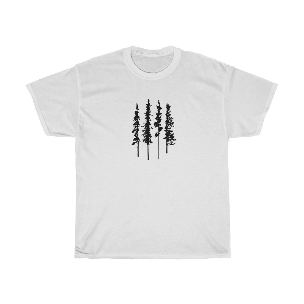 Skinny Pine Trees men tshirt tops, short sleeve cotton man tee shirt t-shirt, small - large plus size