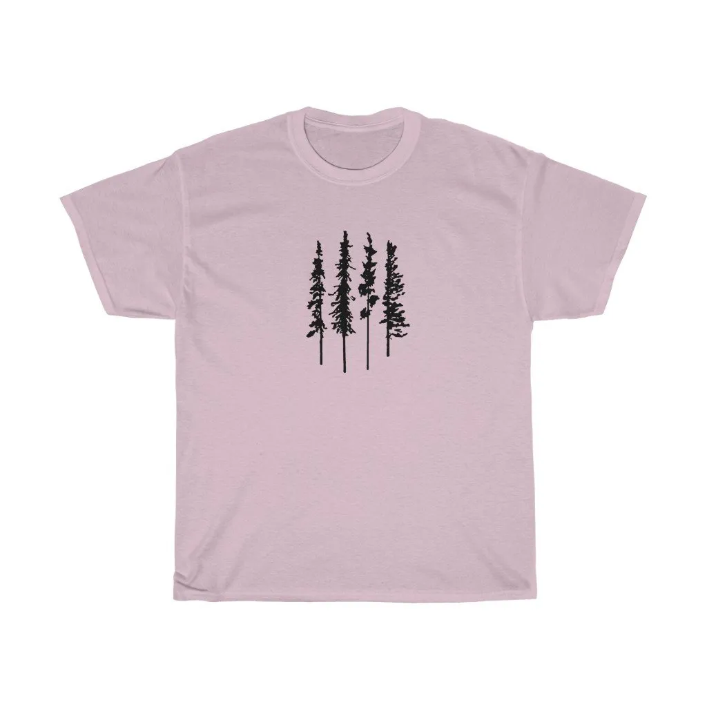 Skinny Pine Trees men tshirt tops, short sleeve cotton man tee shirt t-shirt, small - large plus size