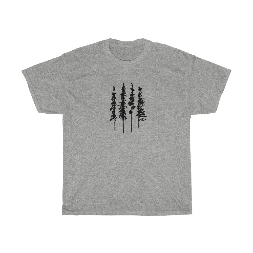 Skinny Pine Trees men tshirt tops, short sleeve cotton man tee shirt t-shirt, small - large plus size